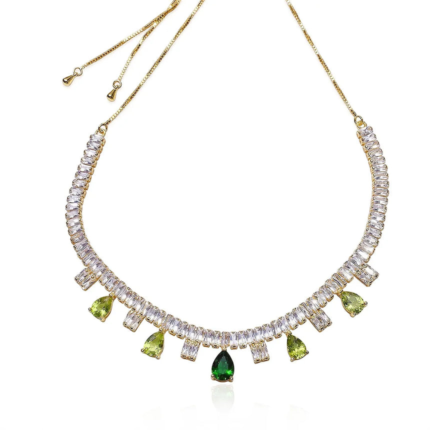 Verdant Solstice peridot and diopside necklace front view | SARATTI
