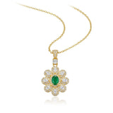 Verde Fleur natural emerald necklace front view | SARATTI
