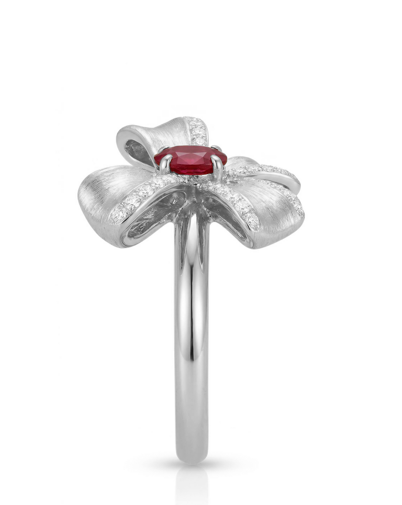 Rouge Ribbon Pigeon Blood Red Natural Ruby Ring