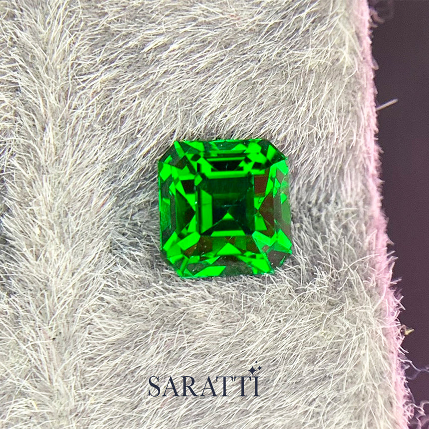 Vibrant-Brilliance Tsavorite Step Cut Gemstone | SARATTI