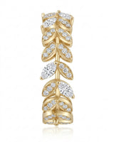 Vintage-inspired diamond wedding ring with structured Art Deco lines and refined accents in 18K yellow gold | SARATTI