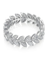 Vintage-inspired diamond wedding ring with structured Art Deco lines and refined accents in polished platinum | SARATTI