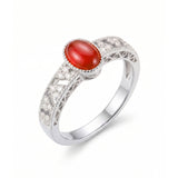 Vintage Oval Ruby Ring with Diamonds