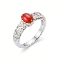 Vintage Oval Ruby Ring with Diamonds