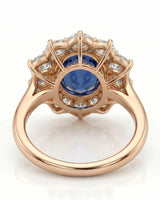 Vintage sapphire ring with round and kite-shaped diamonds in romantic rose gold - SARATTI-shaped_diamonds_in_polished_platinum_-_SARATTI