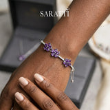 Violet Bloom bracelet with structured floral silhouette | SARATTI