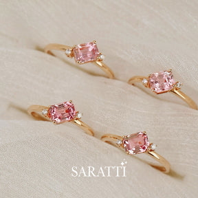 Four Sakura Trilogy Tourmaline and Diamond Rings | Saratti Fine Jewelry 