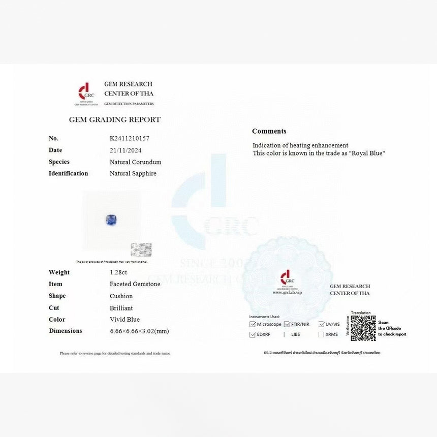 Vivid Blue Sapphire Cushion Gemstone | SARATTI
