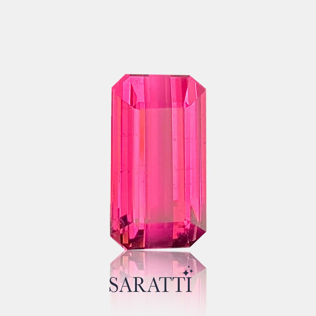Vivid Pink Rubellite Tourmaline Step Cut | SARATTI  