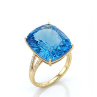 Lunaris – Split Shank Natural Topaz Ring
