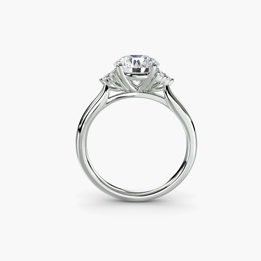 Astra Setting II engagement ring white gold side profile | SARATTI