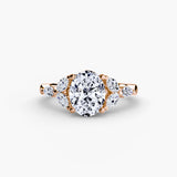 Aurelle shoulder cluster ring setting in rose gold | SARATTI