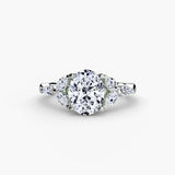 Oval shoulder cluster engagement ring mount | SARATTI