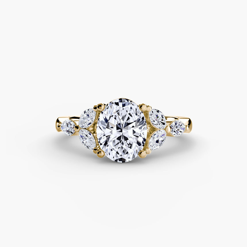 Shoulder cluster diamond engagement ring setting platinum | SARATTI