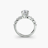 Éternelle Setting II pavé ring setting white gold side profile | SARATTI