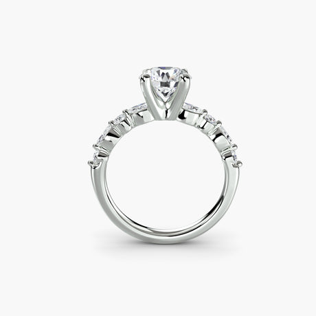 Éternelle Setting II pavé ring setting white gold side profile | SARATTI