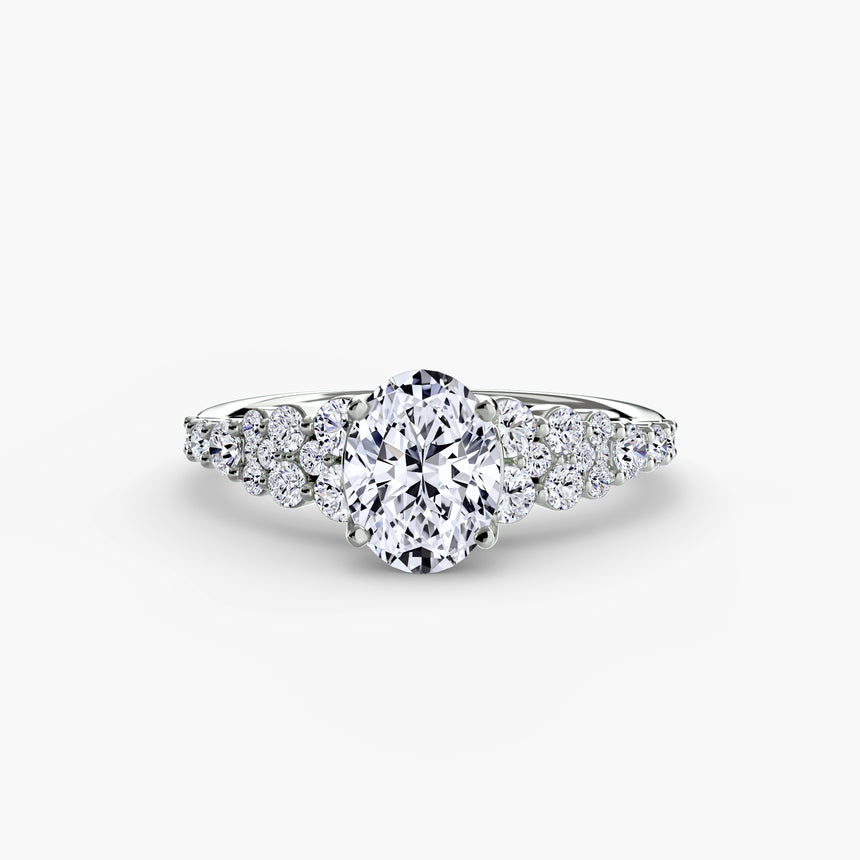 Pavé band cluster engagement ring | SARATTI
