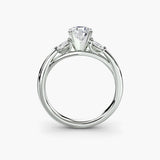 Aurelia four stone shoulder ring setting white gold side profile | SARATTI