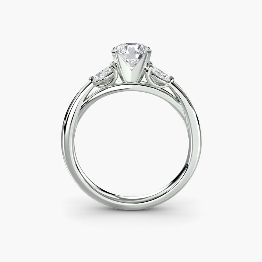 Aurelia four stone shoulder ring setting white gold side profile | SARATTI