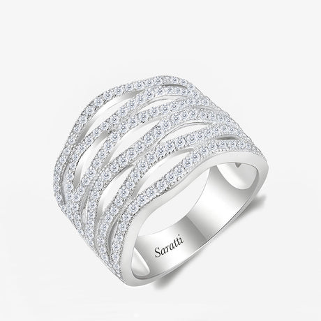 Brilliant Diamond Band in 18K White Gold | Saratti