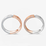 Dual-tone Diamond rings in 18K Rose and White Gold | Both Male & Female Rings | Saratti