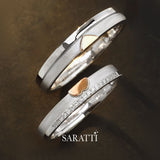 Timeless Two Tone 18K White and Rose Gold Diamond Wedding Rings | Saratti