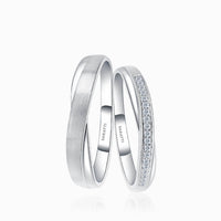 Classic Diamond Half Eternity Band Pair