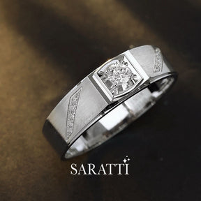 Top view of the Seika Sublime Diamond Ring For Men | Saratti 