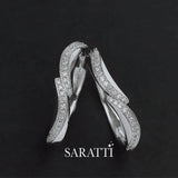 Curvy White Gold Natural Daimond Eternity Band in 18K White Gold | Saratti