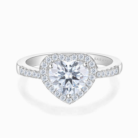 White Gold Heart of Hearts Natural Diamond Engagement Ring  | Saratti Diamonds