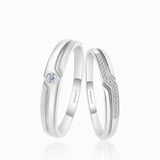 18 K White Gold Channel Set Diamond Band Wedding Set | Saratti