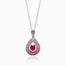 White Gold Mogok Rose Red Ruby Pendant | Saratti Fine Jewelry 