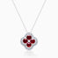 Crimson Quad Ruby and Diamond Pendant