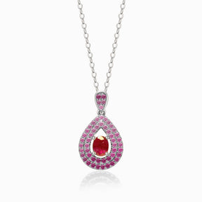 White Gold Mogok Rose Red Ruby Pendant | Saratti Fine Jewelry 