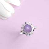 White Gold Purple Star Sapphire Ring | Saratti