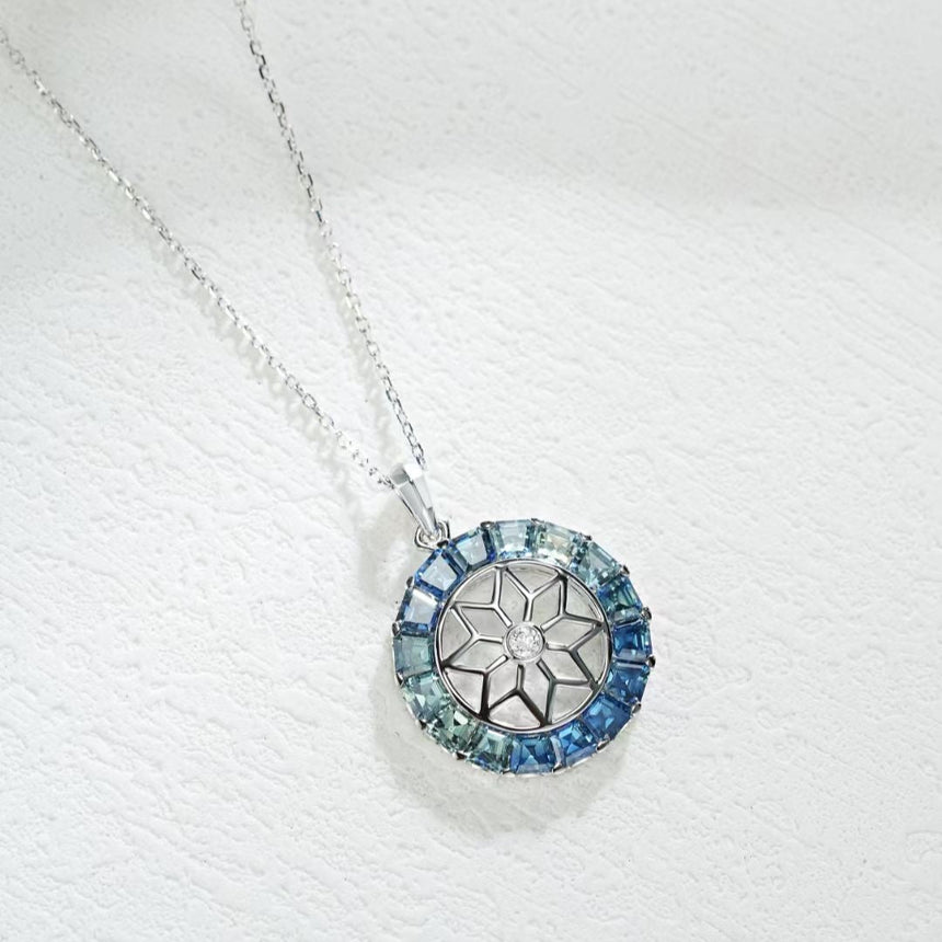 Winter's Compass Sapphire Pendant Necklace | Saratti