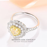 Heart Shape Fancy Yellow Natural Diamond Ring & Pendant