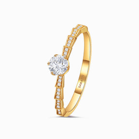 Yellow Gold Echelle d’Amour Diamond Engagement Ring | Saratti 
