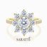 Halo perspective of the Yellow Gold White Gold Fleur Diamantée Natural Diamond Engagement Ring | Saratti Diamonds 