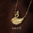 Gorgeous Yellow Glinting Golden Swan Diamond Drop Necklace  | Saratti