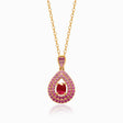 Yellow Gold Mogok Rose Red Ruby Pendant | Saratti Fine Jewelry 