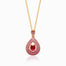 Yellow Gold Mogok Rose Red Ruby Pendant | Saratti Fine Jewelry 