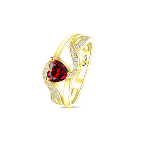   Amore Granato 18K Yellow Gold Garnet Ring | Saratti Fine Jewelry 