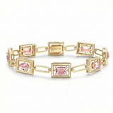 Yellow Gold Morganite Bracelet with Geometric Frames – SARATTI