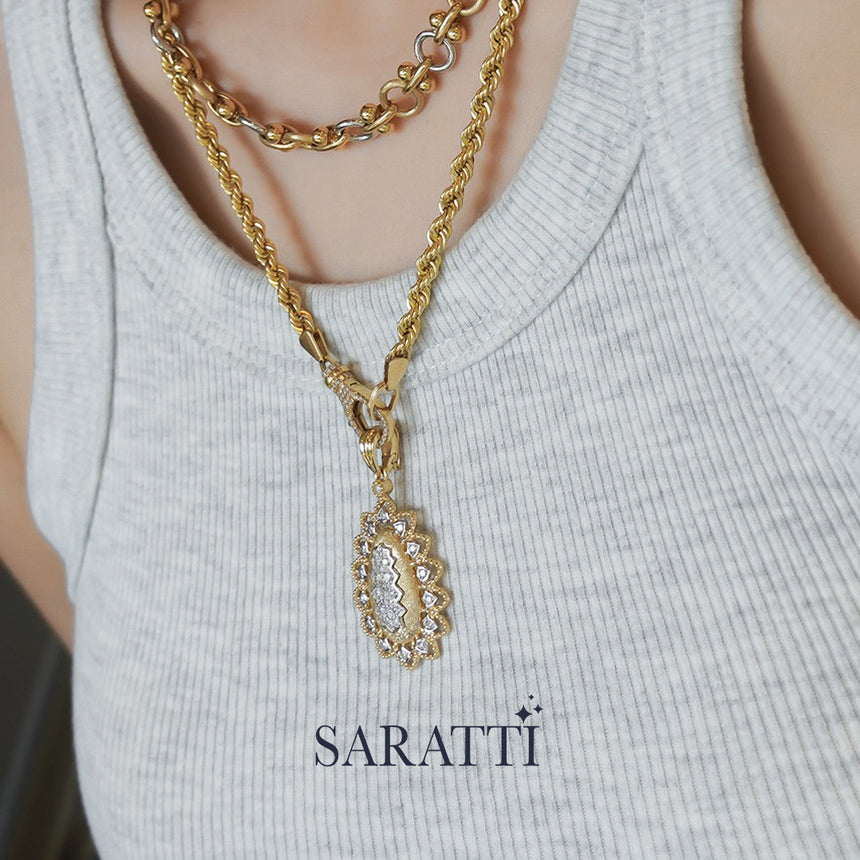Yellow Gold Natural Diamonds 18K Yellow Gold Necklace - SARATTI