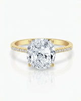 Yellow gold cushion moissanite engagement ring for meaningful proposal moments | SARATTI