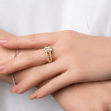 Vera • Emerald Cut Moissanite Ring Split Shank Ring