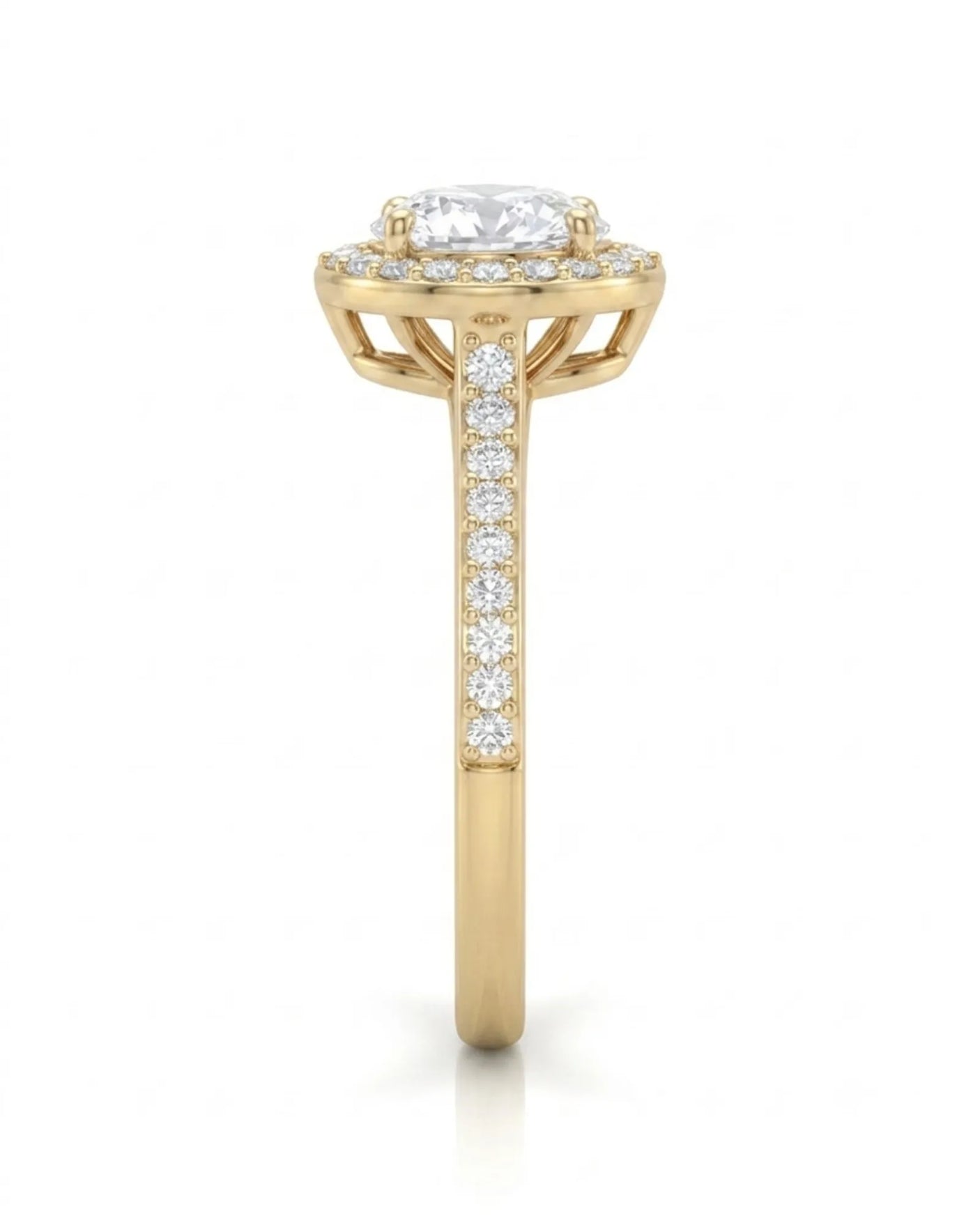 Yellow gold heart moissanite engagement ring for meaningful proposal moments - SARATTI