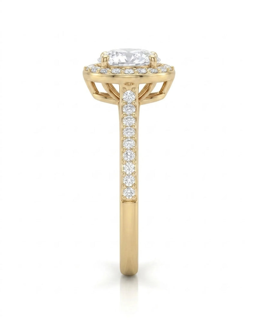 Yellow gold heart moissanite engagement ring for meaningful proposal moments - SARATTI