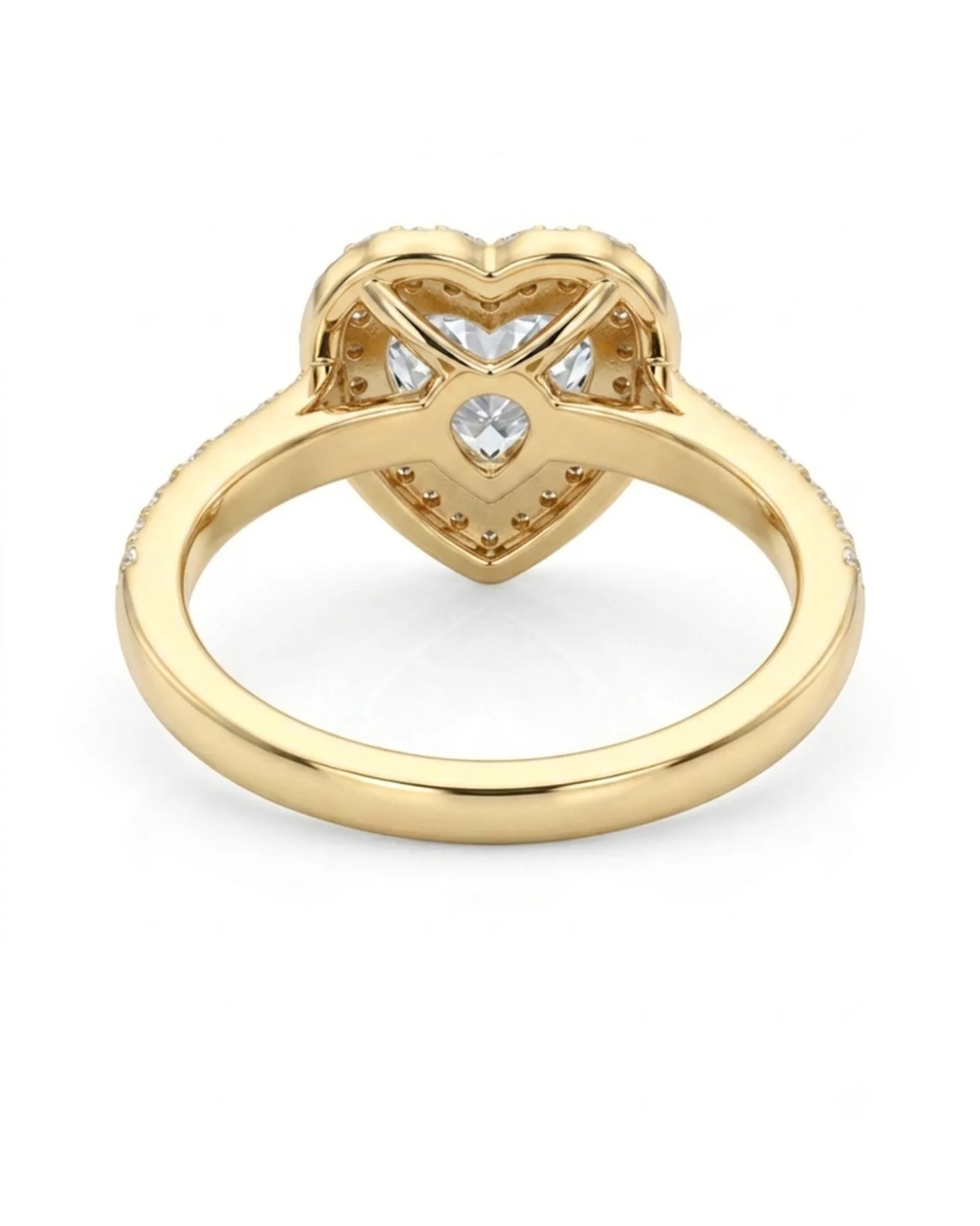 Yellow gold heart moissanite engagement ring for meaningful proposal moments | SARATTI
